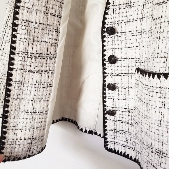 NEW Talbots Women's 6 Tipped Tweed Blazer Jacket Textured Classic Quiet Luxury - Picture 11 of 16